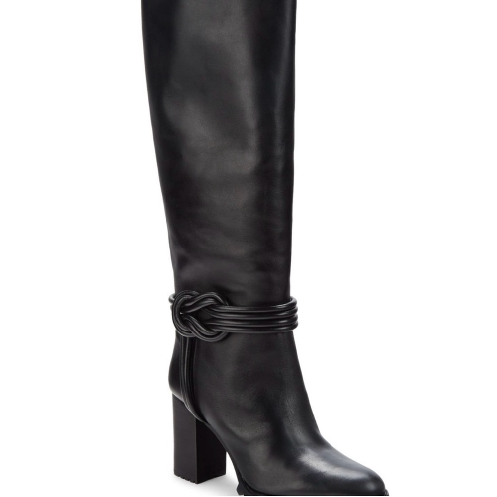 Vicky Block Heel Leather Knee Boots 39, black